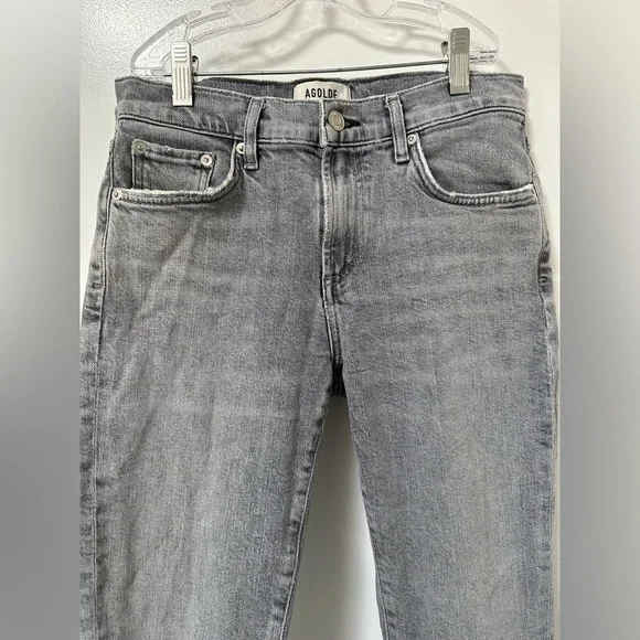 AGOLDE Toni Mid Rise Straight Leg Ankle Gray Denim Jeans EUC - Picture 7 of 10